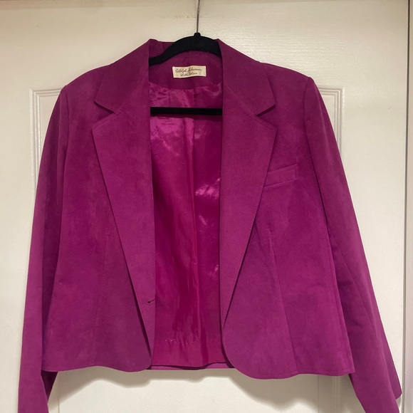 ♥️Vintage Adolph Schuman for Lilli Ann UltraSuede Womens Blazer Jacket suede - Picture 1 of 11